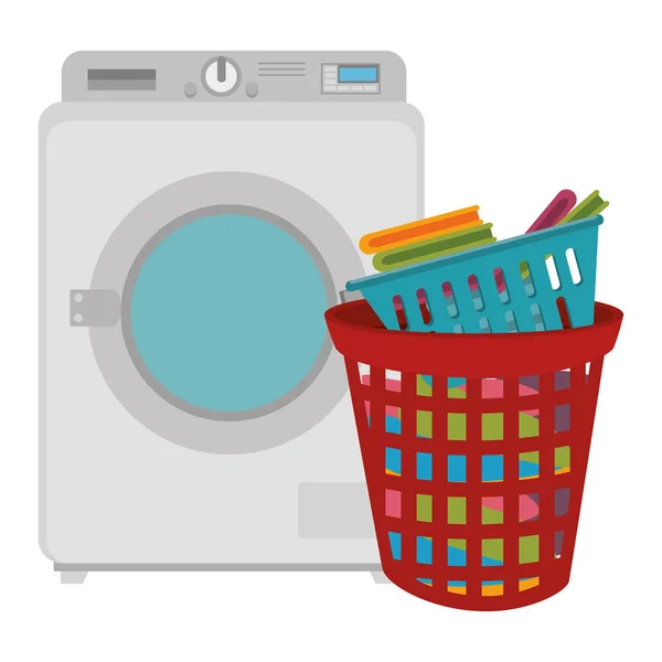 Wash machine laundry service — Stock Vector