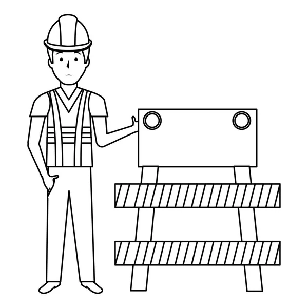 Építő az építési barikád — Stock Vector