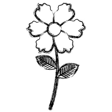 çiçek ve yapraklar dekoratif simgesi