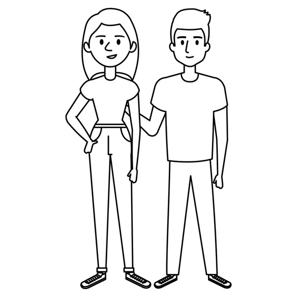 Icônes de personnages avatar couple — Image vectorielle