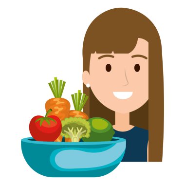 kadın tabağına sebzeli