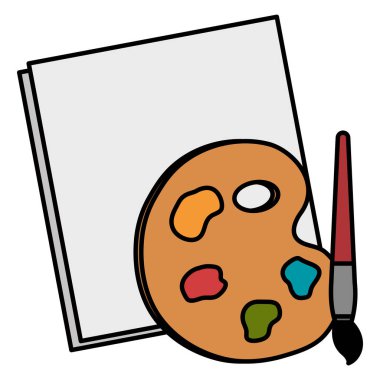 Palet ve fırça boya ile dizüstü sayfa