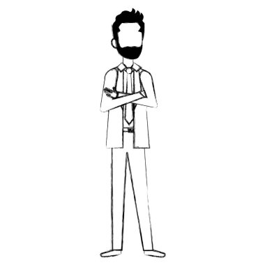 sakal avatar karakter simgesi ile işadamı