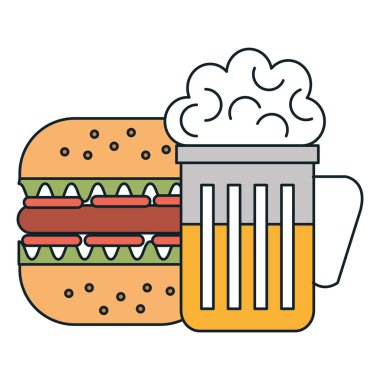 bira ile lezzetli burger