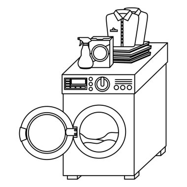 wash machine laundry service clipart