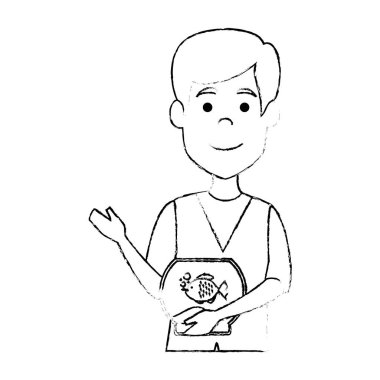 akvaryum avatar karakteri balık ile veteriner doktor