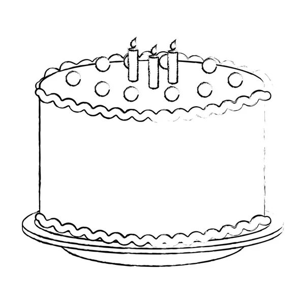 Солодкий і смачний торт зі свічками — стоковий вектор
