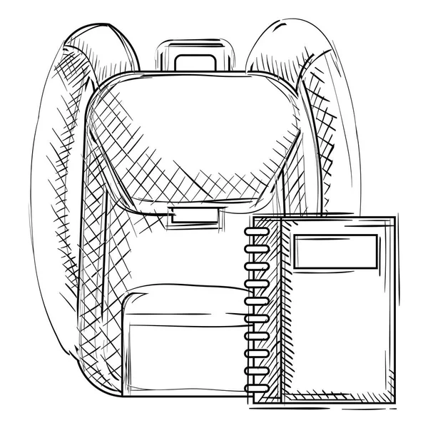 Школьная сумка с ноутбуком — стоковый вектор