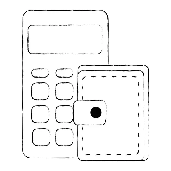 財布と電卓の数学 — ストックベクタ
