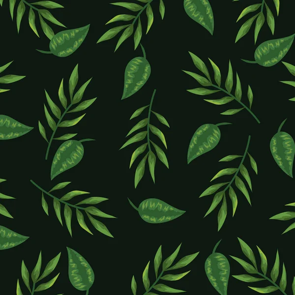 Folhas da natureza com ramos plantas fundo — Vetor de Stock