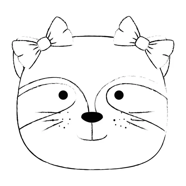 可爱的 熊 熊 女 头 字符 图标 — 图库矢量图片
