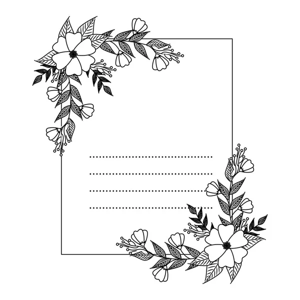 Открытка с цветами и листочками — стоковый вектор