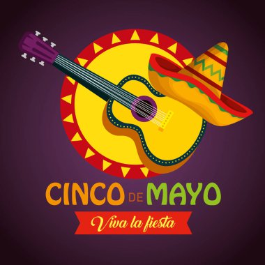 Meksika olay şapka ve etiket ile Mexican gitar