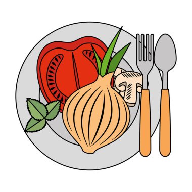 taze domates slayt ve soğan sağlıklı gıda