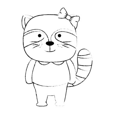 sevimli rakun kadın karakter simgesi