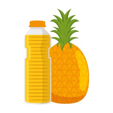 ananas ile meyve şişesi