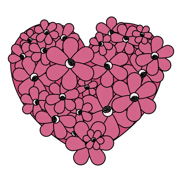 Красивые цветы в форме сердца — стоковый вектор
