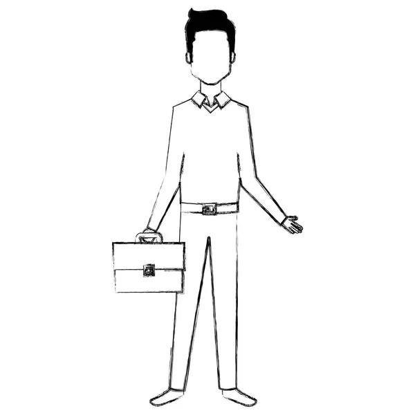 Uomo d'affari con personaggio avatar portafoglio — Vettoriale Stock