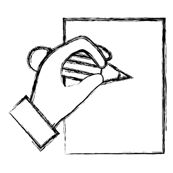 Psaní rukou s tužkou na papíře — Stockový vektor