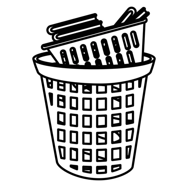 Serviço de lavanderia bin plástico — Vetor de Stock