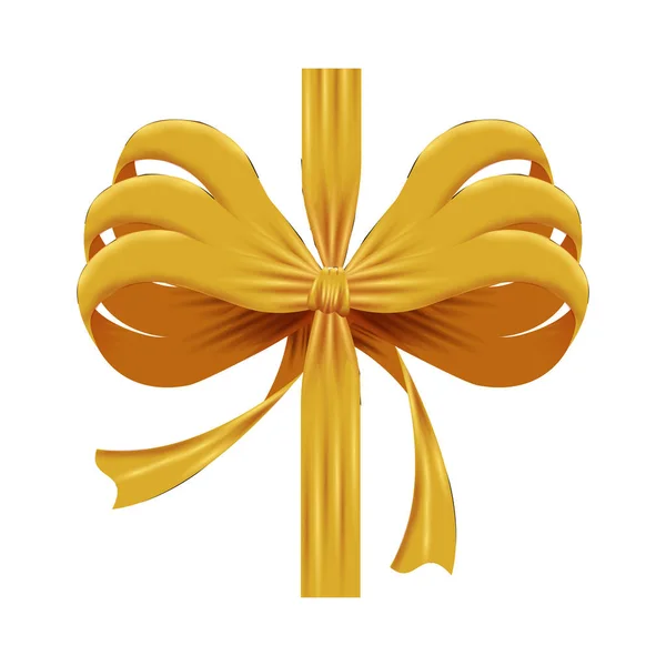 Golden bow ribbon tape decorative — Stock Vector