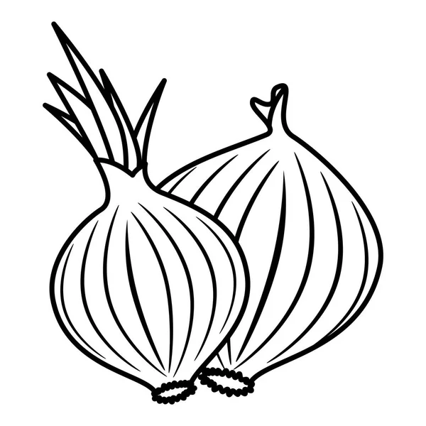 Свежий лук вегетарианская еда — стоковый вектор