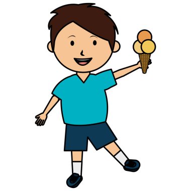 dondurma ile küçük çocuk