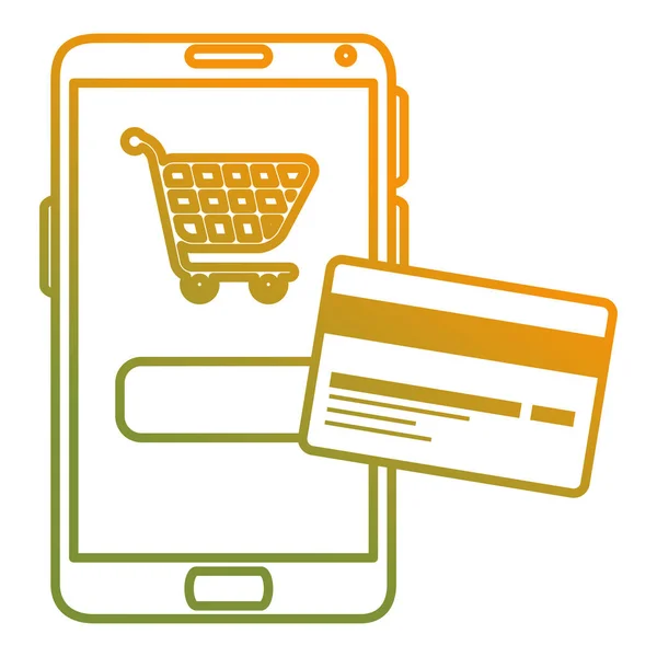 Smartphone mit Kreditkarte — Stockvektor