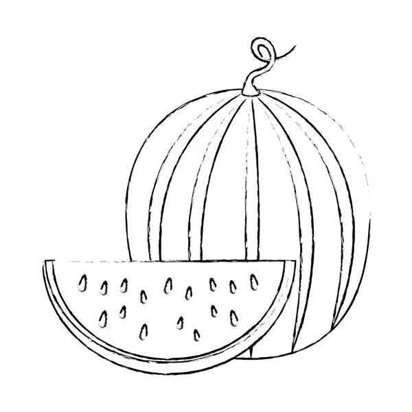 Ícone de fruta de melancia fresca —  Vetores de Stock