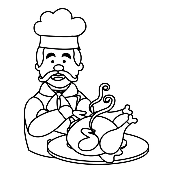 Chef au caractère poulet — Image vectorielle