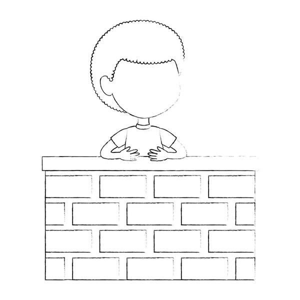 Niño en el personaje de la pared — Archivo Imágenes Vectoriales