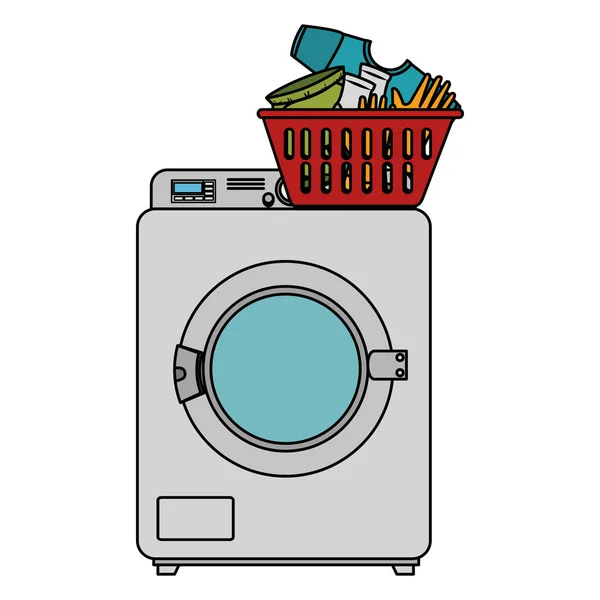 Wash machine laundry service — Stock Vector