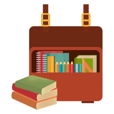 Okul çanta ile metin kitap