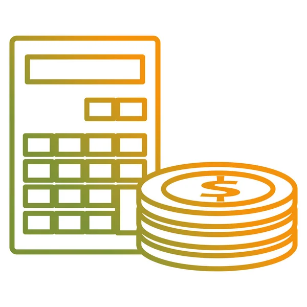 Calculadora dispositivo de matemática com moedas —  Vetores de Stock