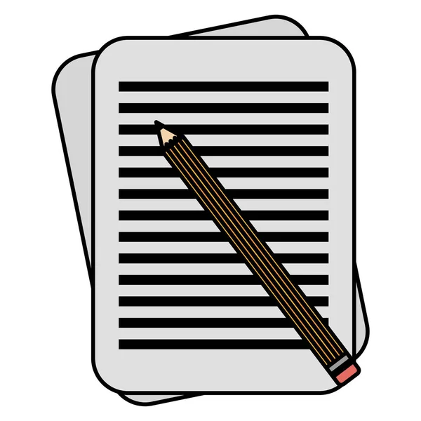Lápis escrever com documentos —  Vetores de Stock