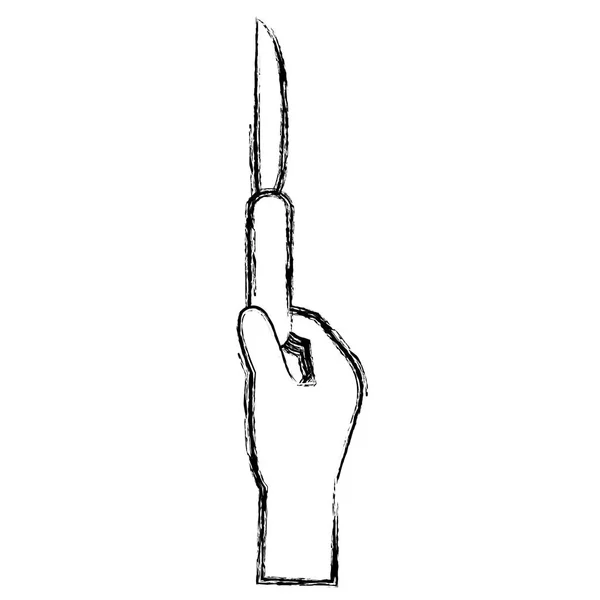 Χέρι με μαχαίρι μαχαιροπίρουνα — Διανυσματικό Αρχείο