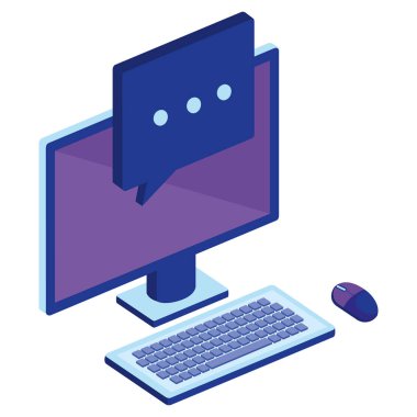 bilgisayar masaüstü ile konuşma balonu