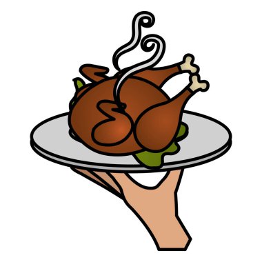 tavuk eti ile el kaldırma tepsisi