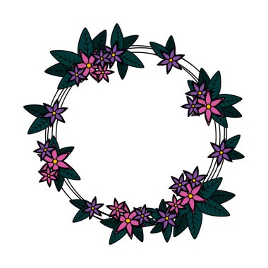 dairesel çiçek dekorasyon simgesi