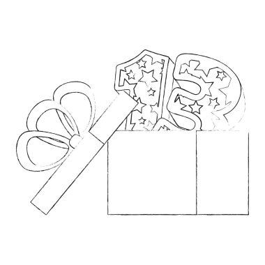 yıldız deseni ile on üç sayı ile hediye