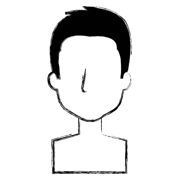 Jeune homme personnage avatar torse nu — Image vectorielle