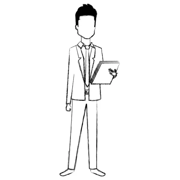 Επιχειρηματίας με έγγραφα χαρακτήρα avatar — Διανυσματικό Αρχείο