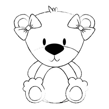 sevimli ve sevimli ayı oyuncak kadın karakter