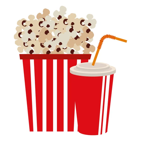 Popcorn mit Limonade — Stockvektor