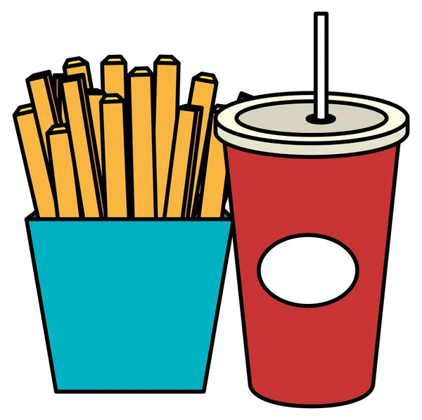 Soda met heerlijke Fast Food — Stockvector