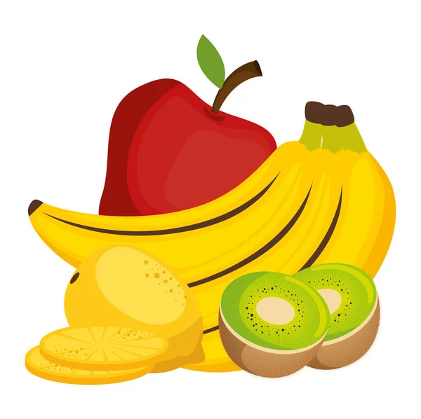 Fresh fruits set menu — Stock Vector