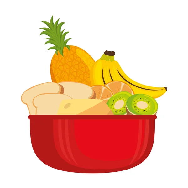 Bowl with healthy food — Stock Vector