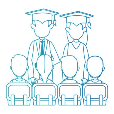 çift öğrenciler sınıf ile mezun