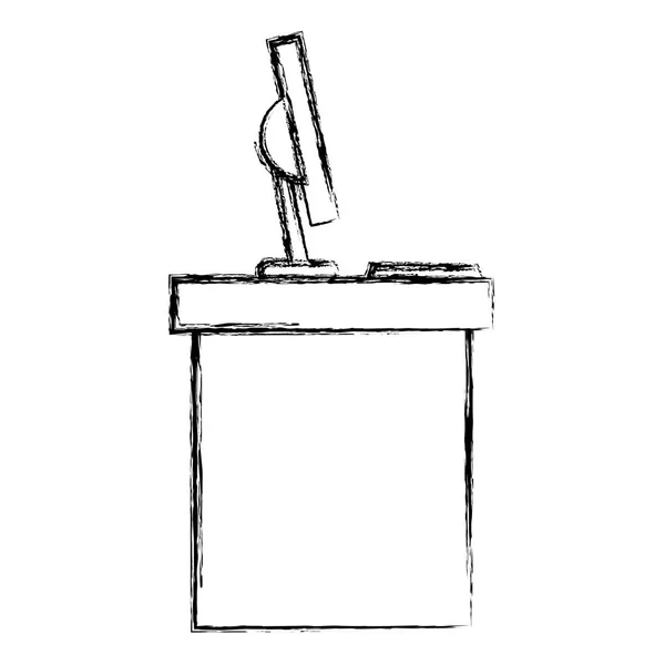 Письменный стол с компьютером — стоковый вектор