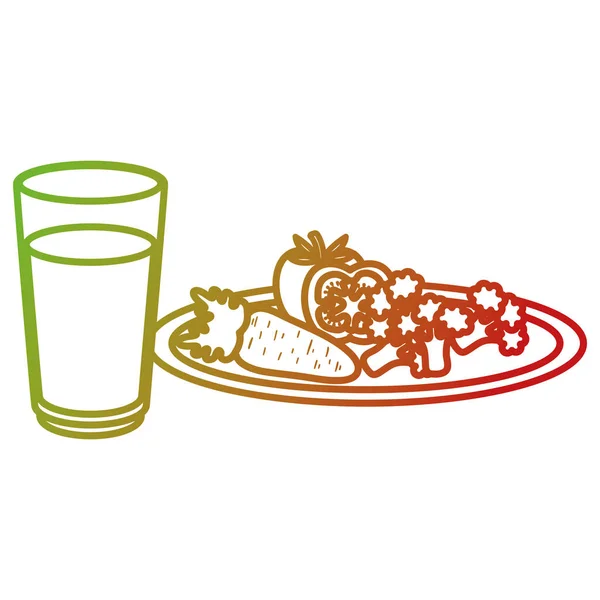 Plato con verduras alimentos saludables — Archivo Imágenes Vectoriales